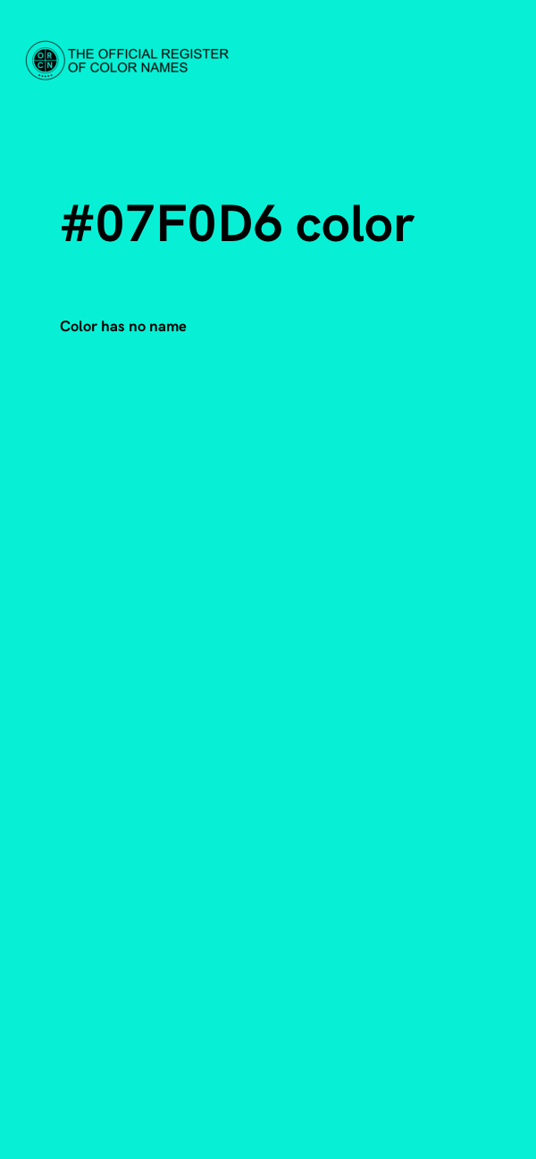 #07F0D6 color image