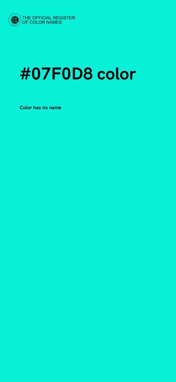 #07F0D8 color image