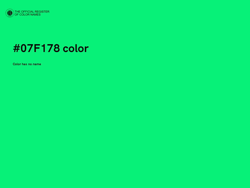 #07F178 color image