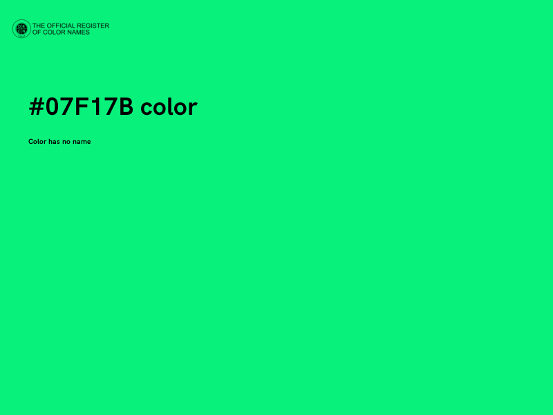 #07F17B color image