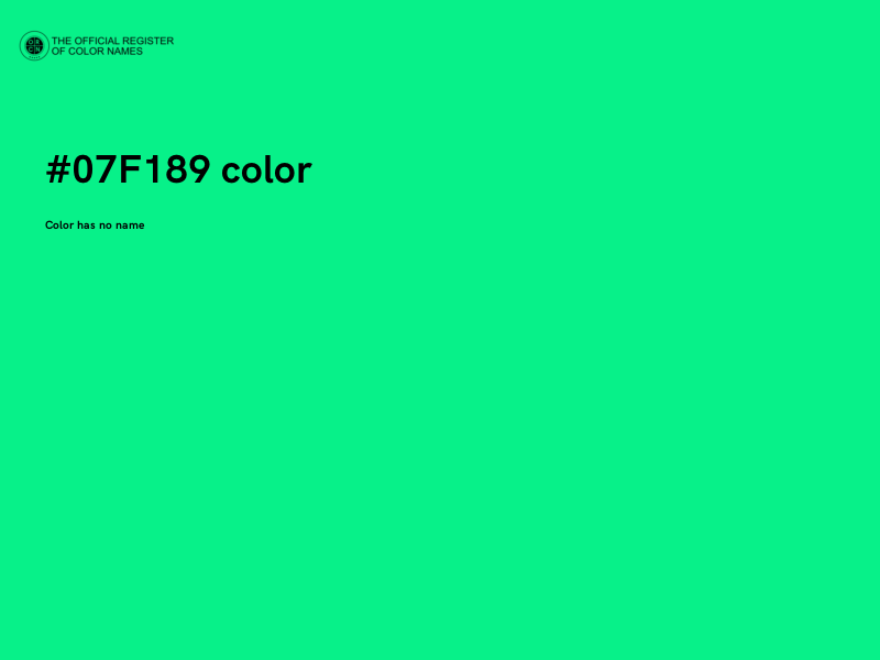 #07F189 color image
