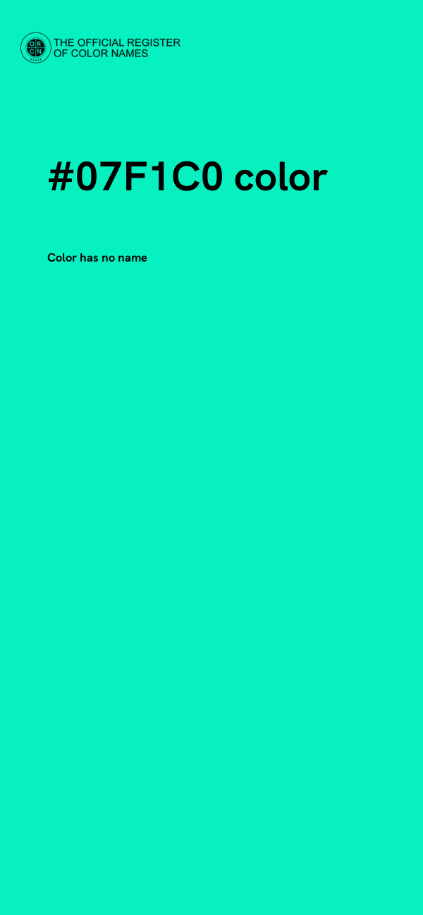 #07F1C0 color image