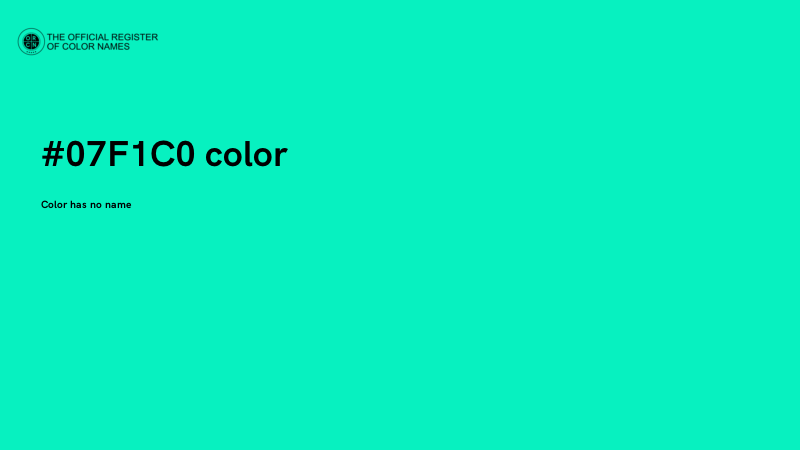 #07F1C0 color image