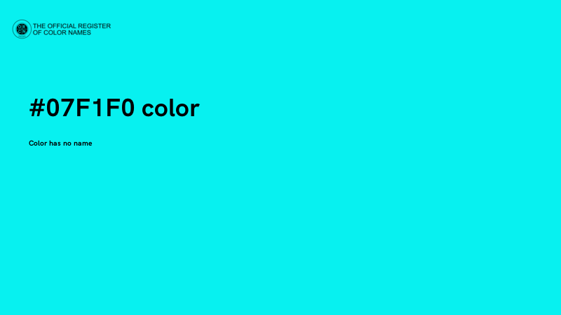 #07F1F0 color image