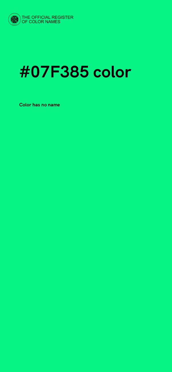 #07F385 color image