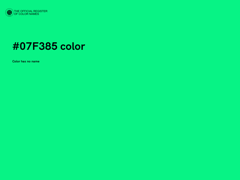#07F385 color image