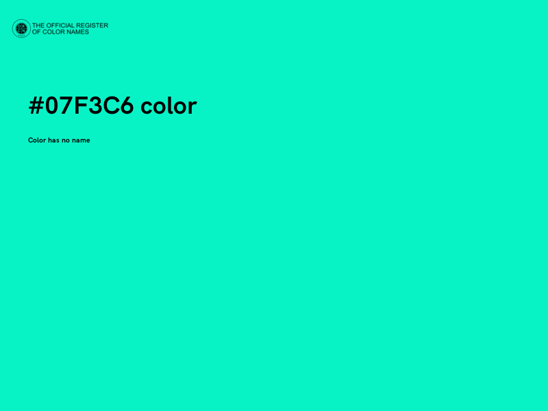 #07F3C6 color image