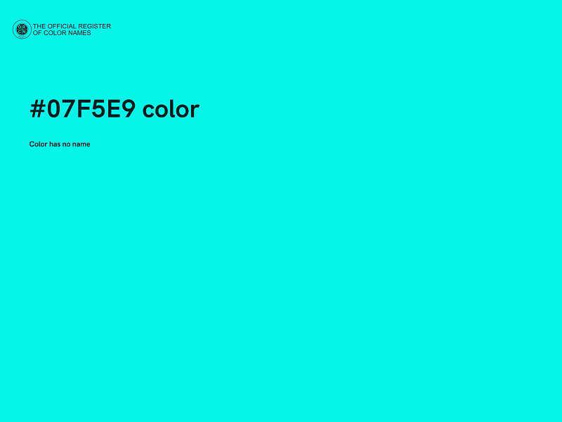 #07F5E9 color image