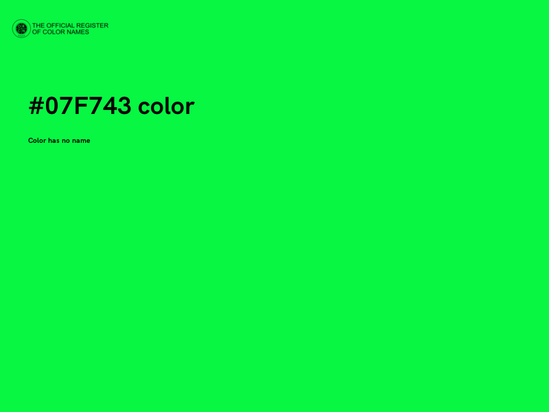 #07F743 color image