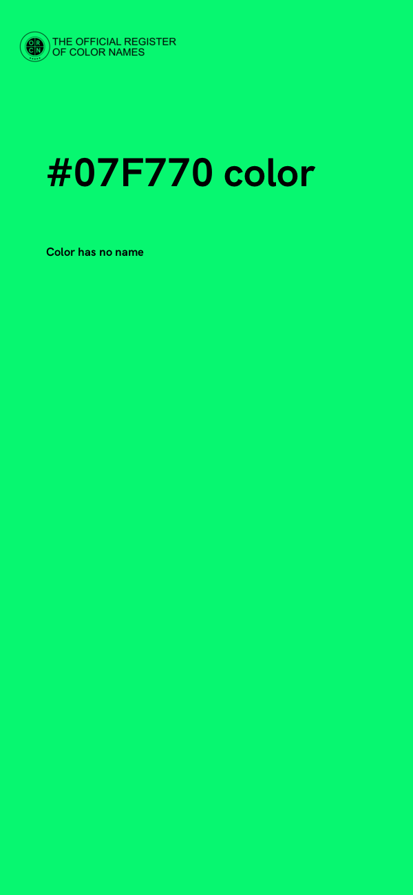 #07F770 color image