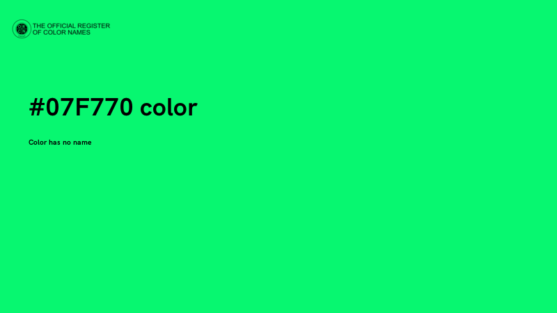 #07F770 color image