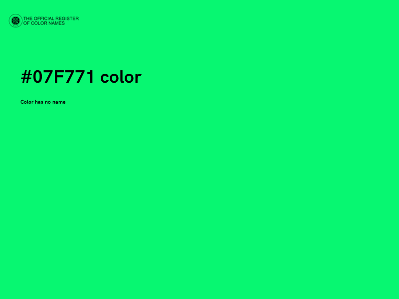 #07F771 color image