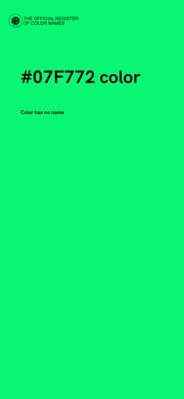 #07F772 color image