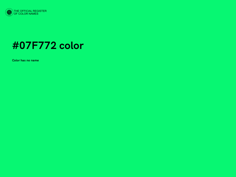 #07F772 color image