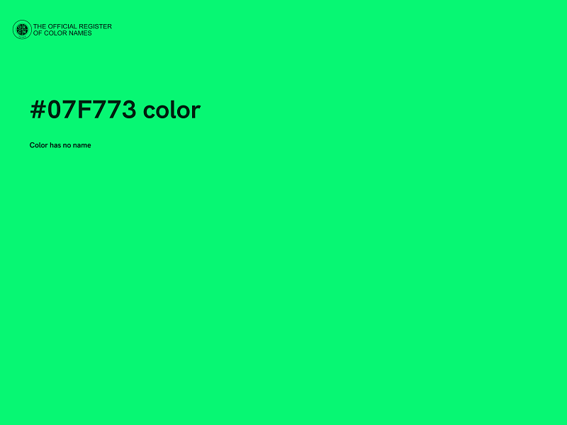 #07F773 color image