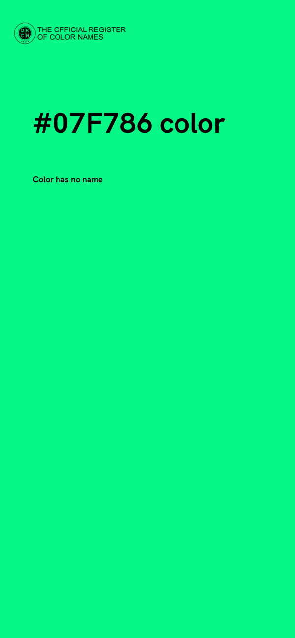 #07F786 color image