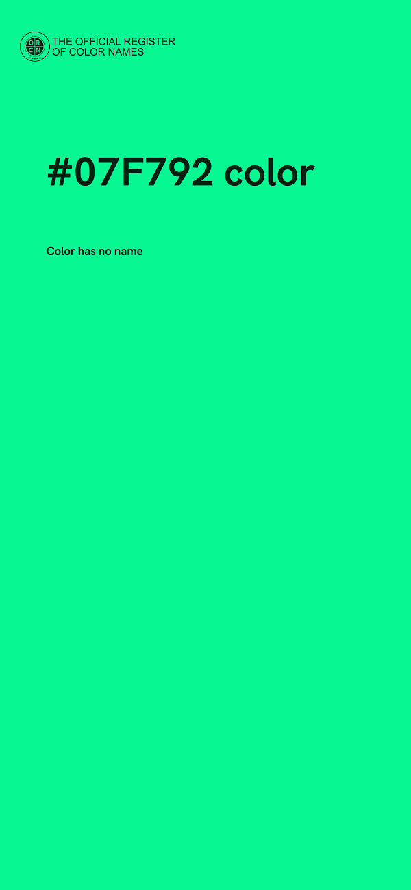 #07F792 color image