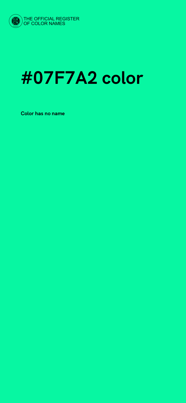 #07F7A2 color image