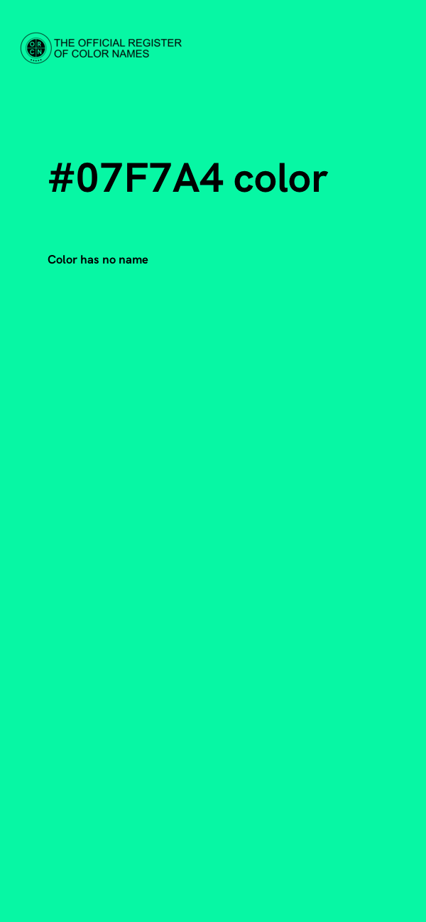#07F7A4 color image