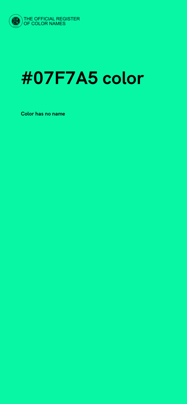 #07F7A5 color image