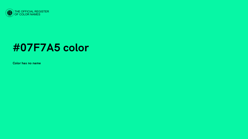 #07F7A5 color image