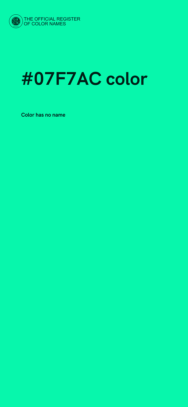 #07F7AC color image