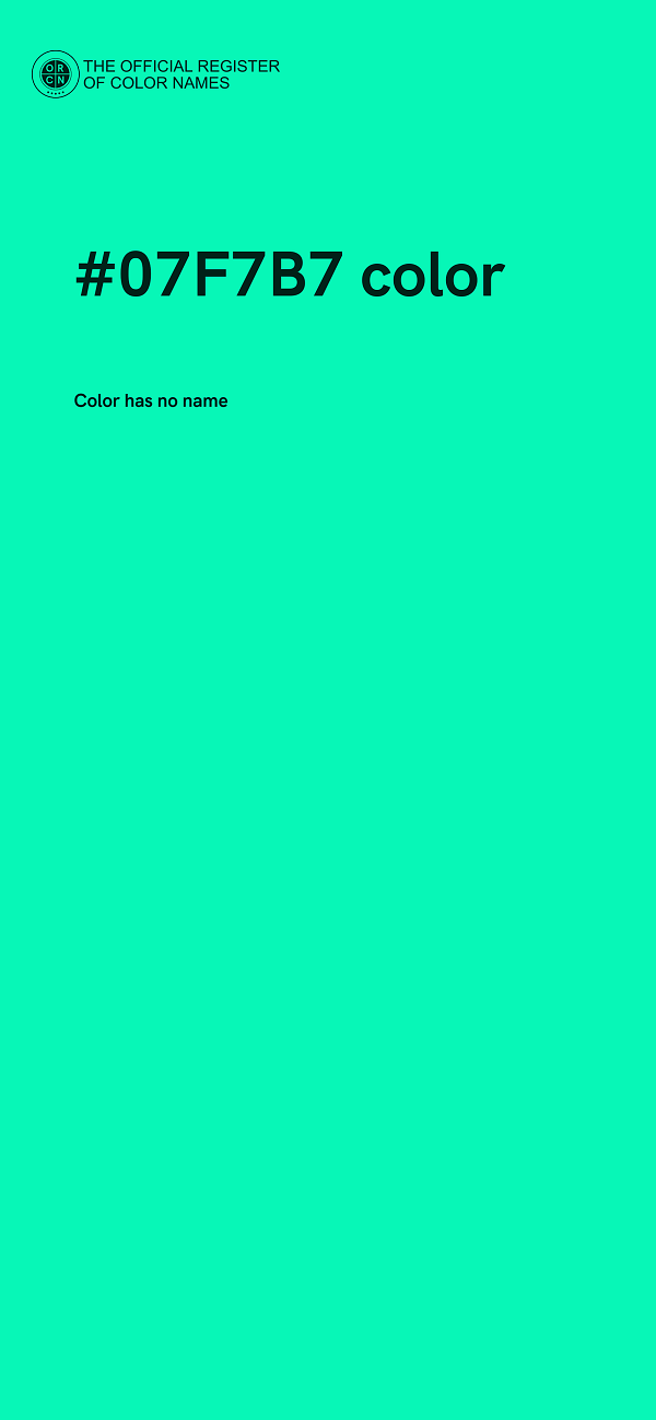 #07F7B7 color image