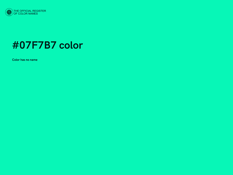 #07F7B7 color image