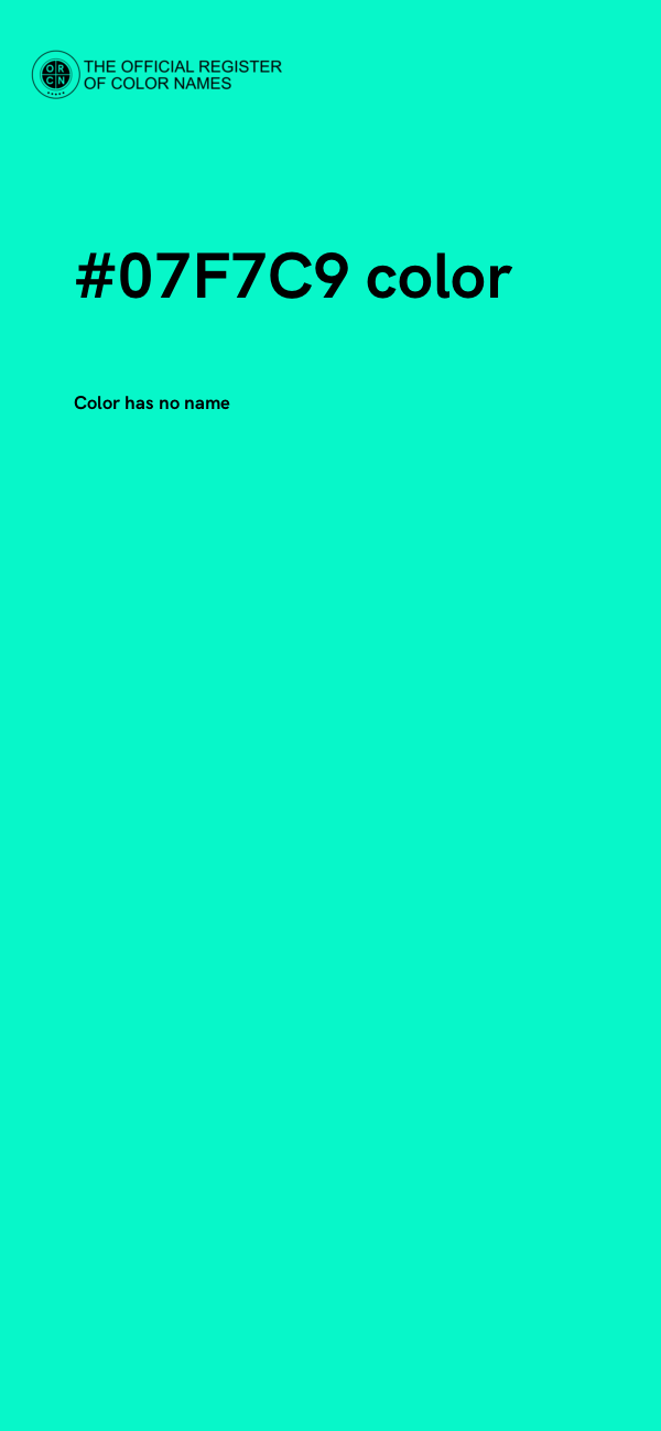 #07F7C9 color image