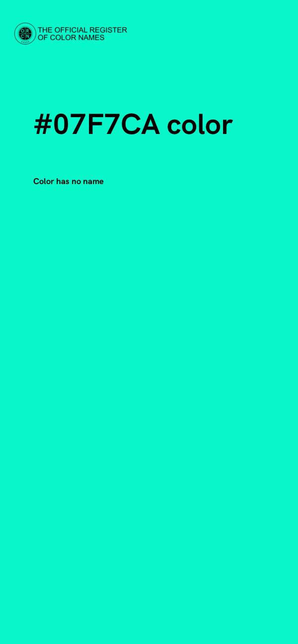 #07F7CA color image