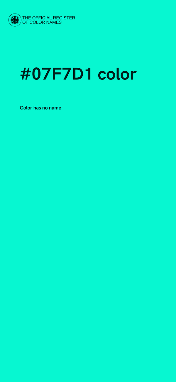 #07F7D1 color image