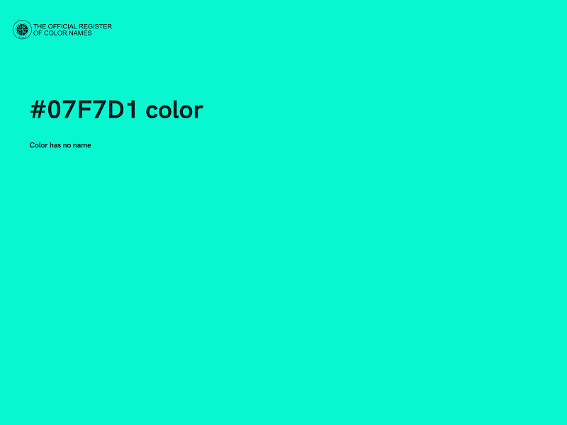 #07F7D1 color image