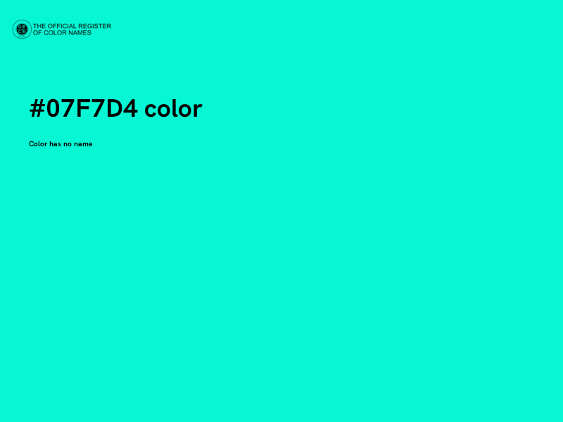 #07F7D4 color image