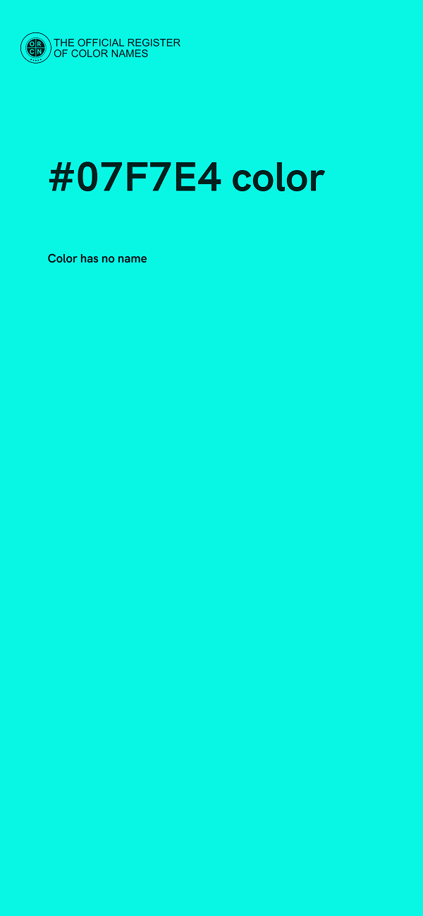 #07F7E4 color image