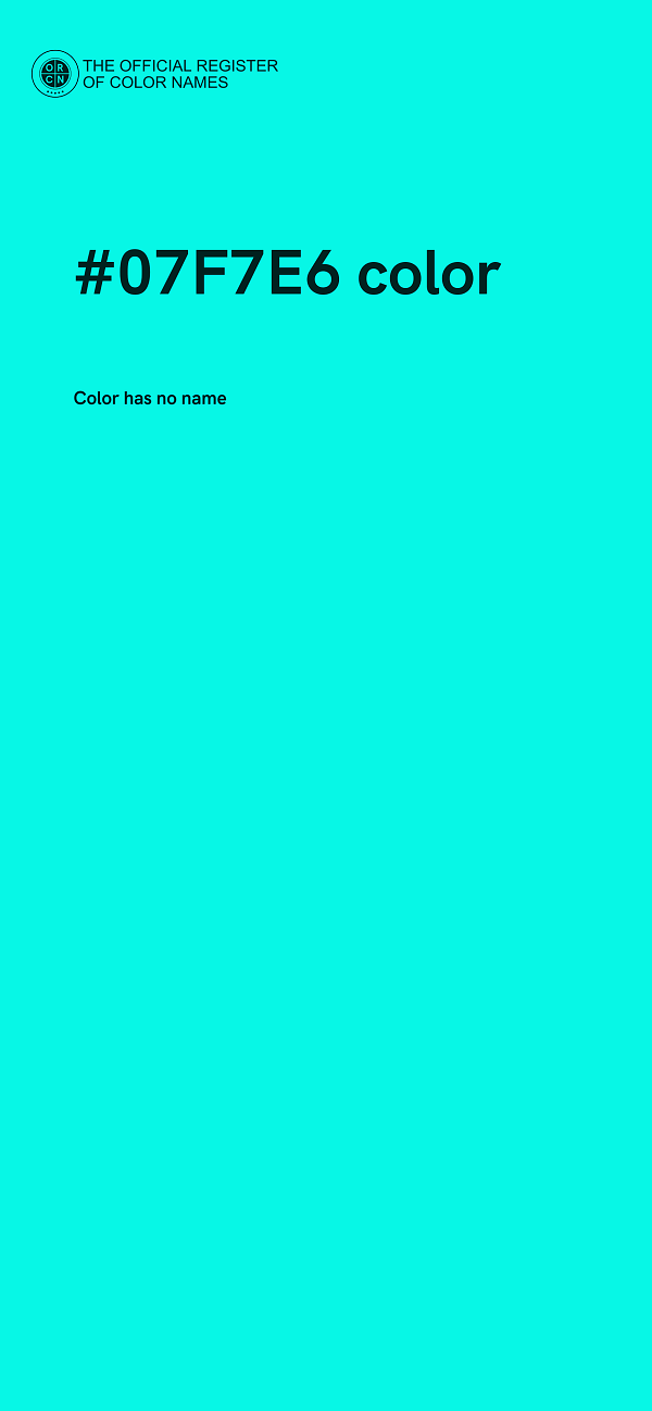 #07F7E6 color image