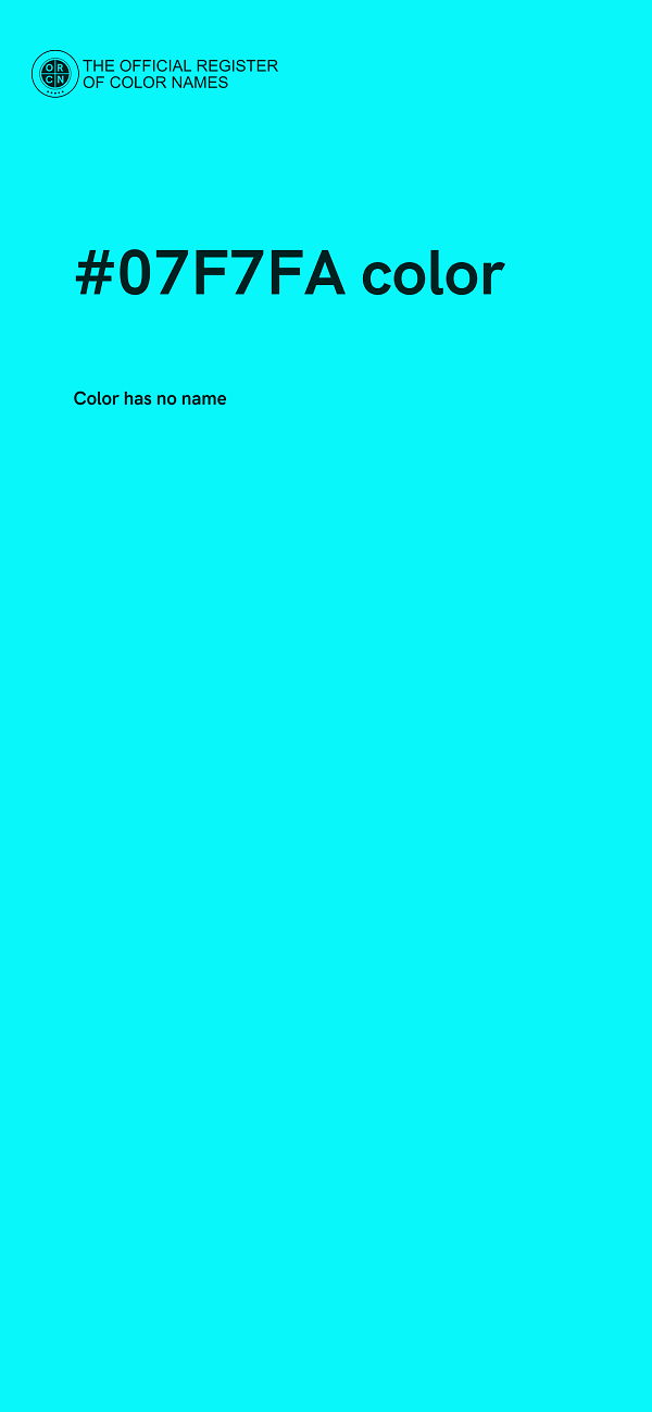 #07F7FA color image