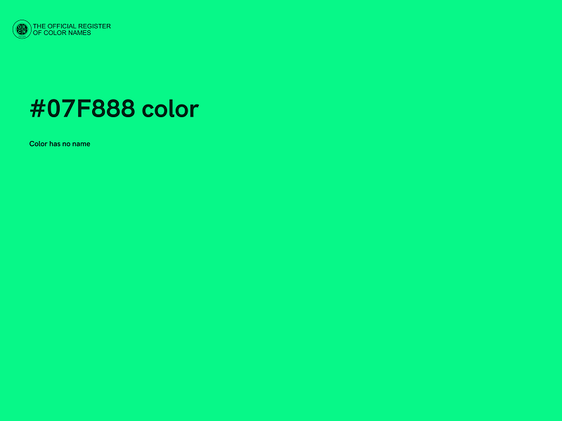 #07F888 color image