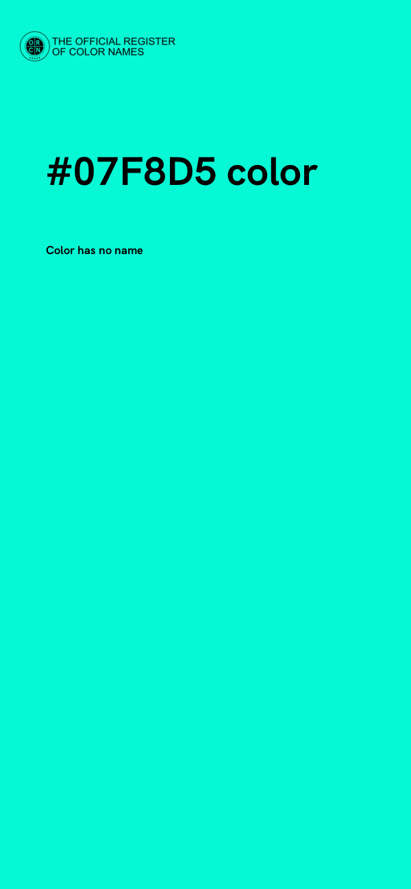 #07F8D5 color image