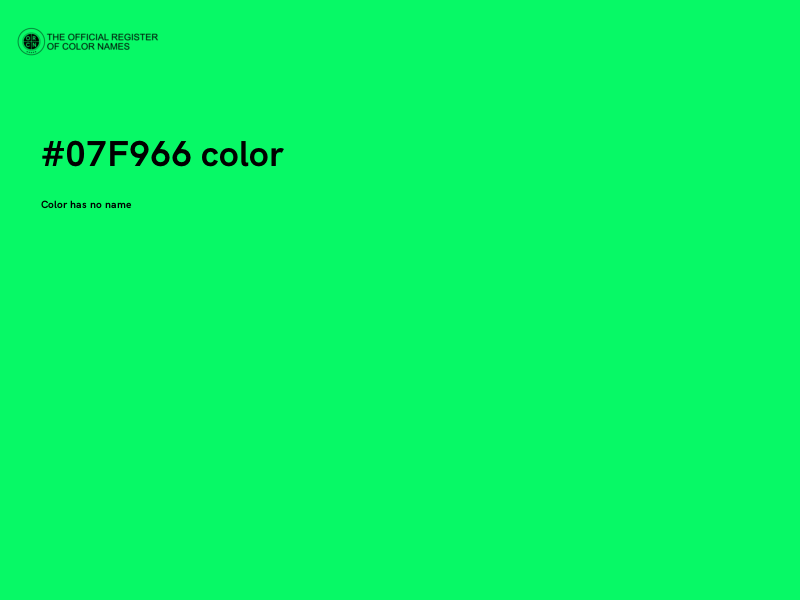 #07F966 color image