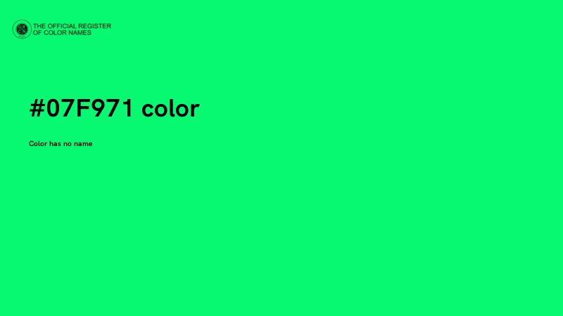 #07F971 color image