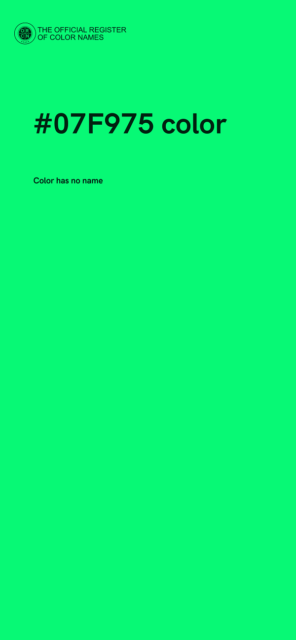#07F975 color image