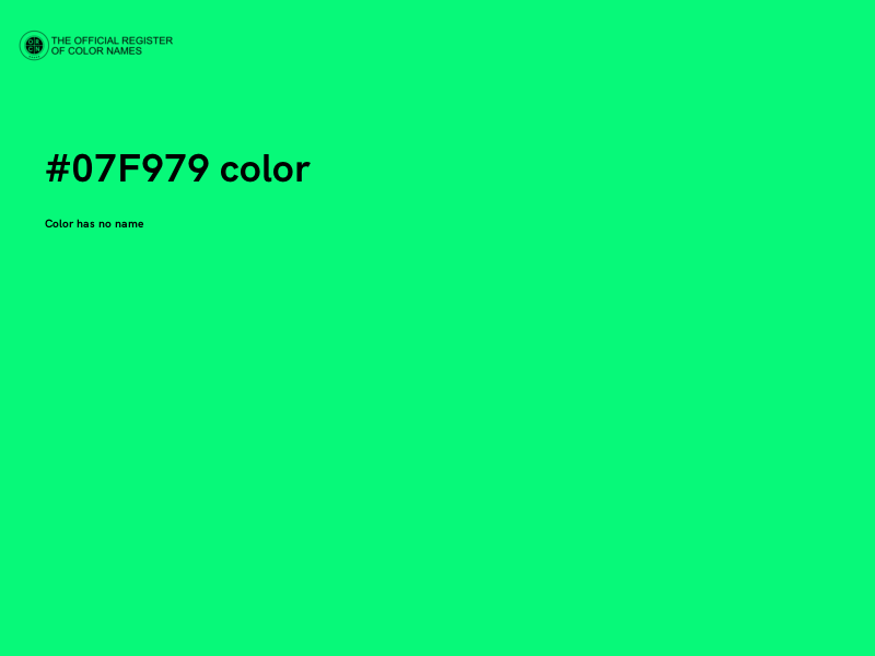 #07F979 color image