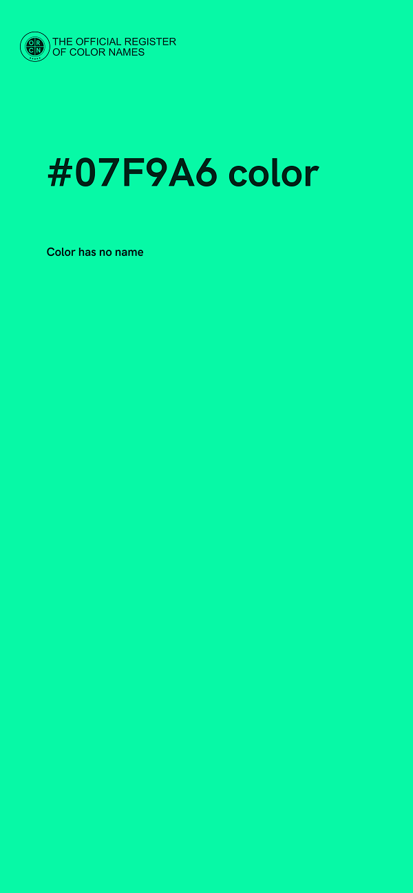 #07F9A6 color image