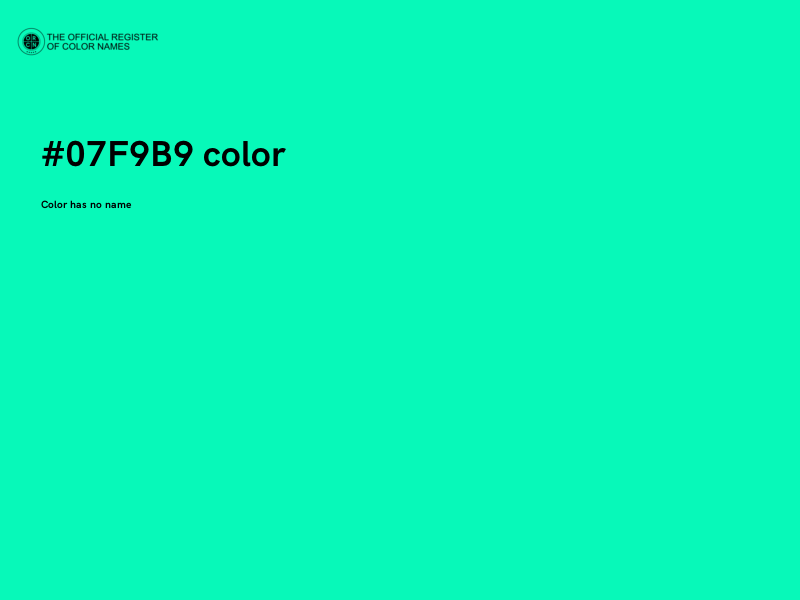 #07F9B9 color image