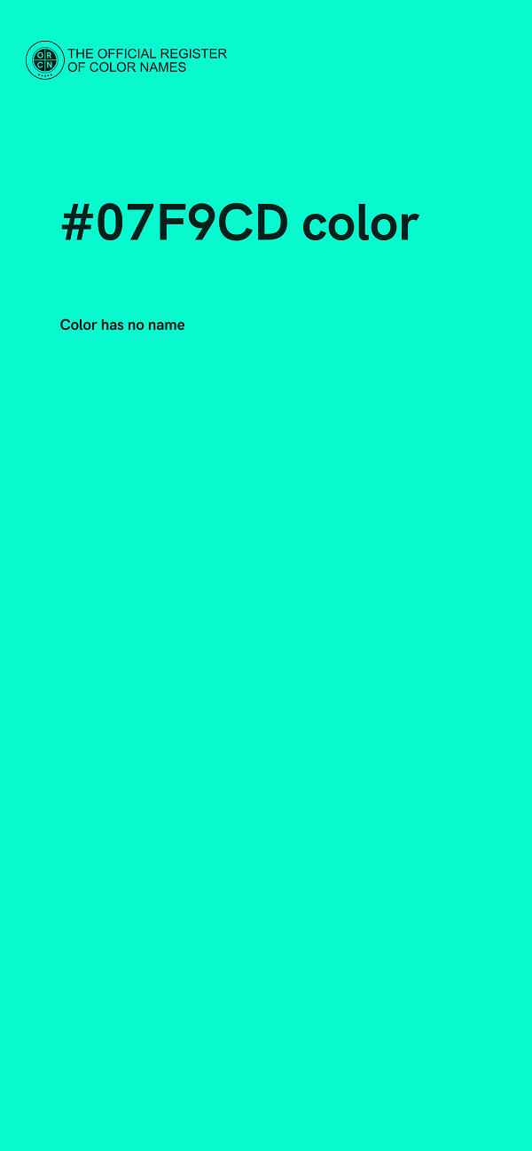 #07F9CD color image