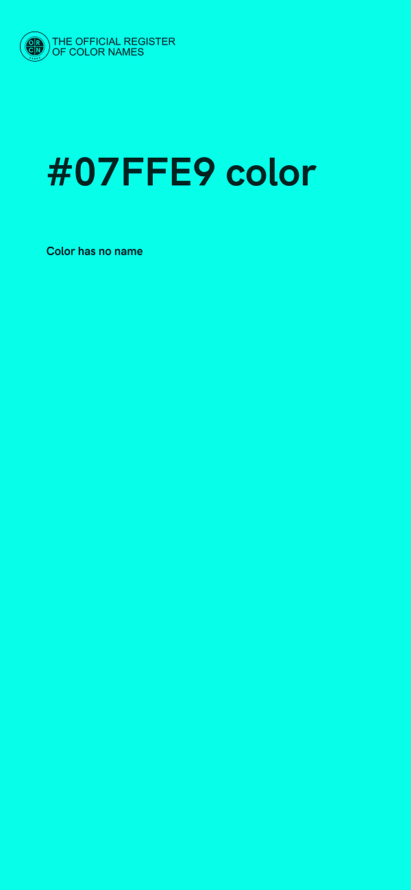 #07FFE9 color image