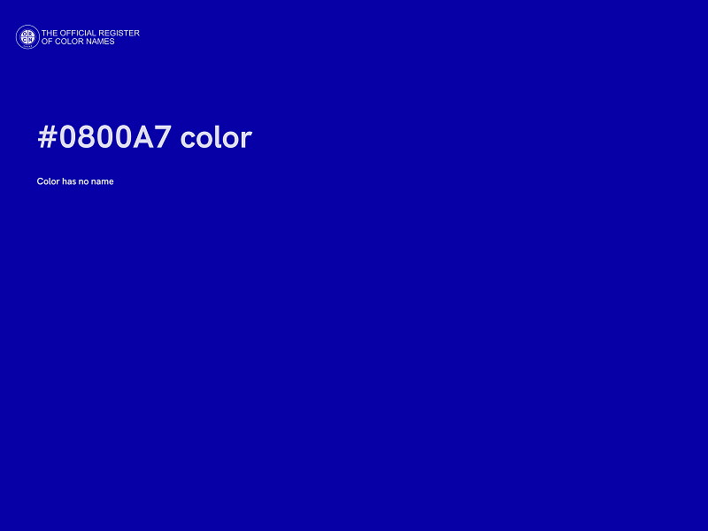 #0800A7 color image