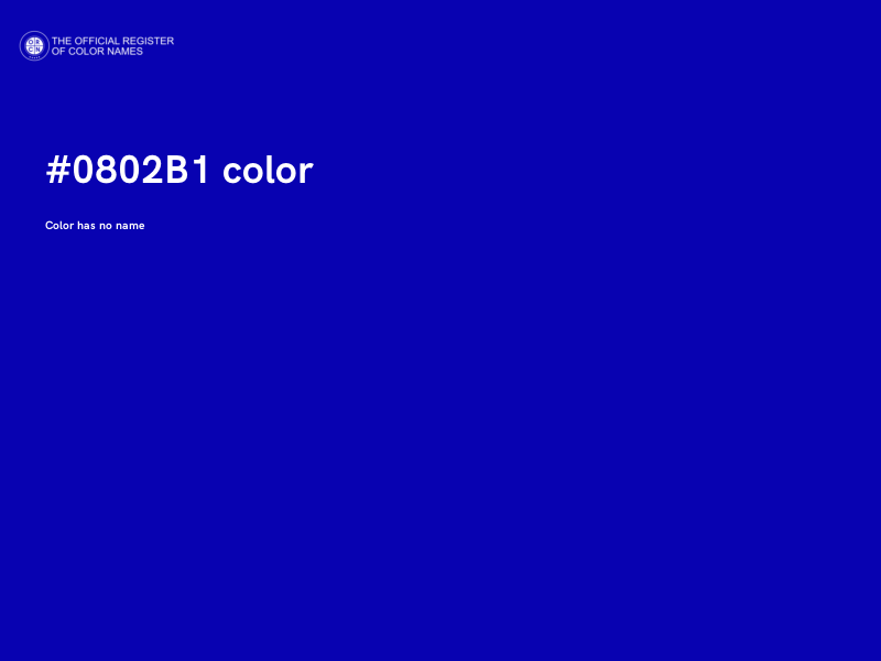 #0802B1 color image