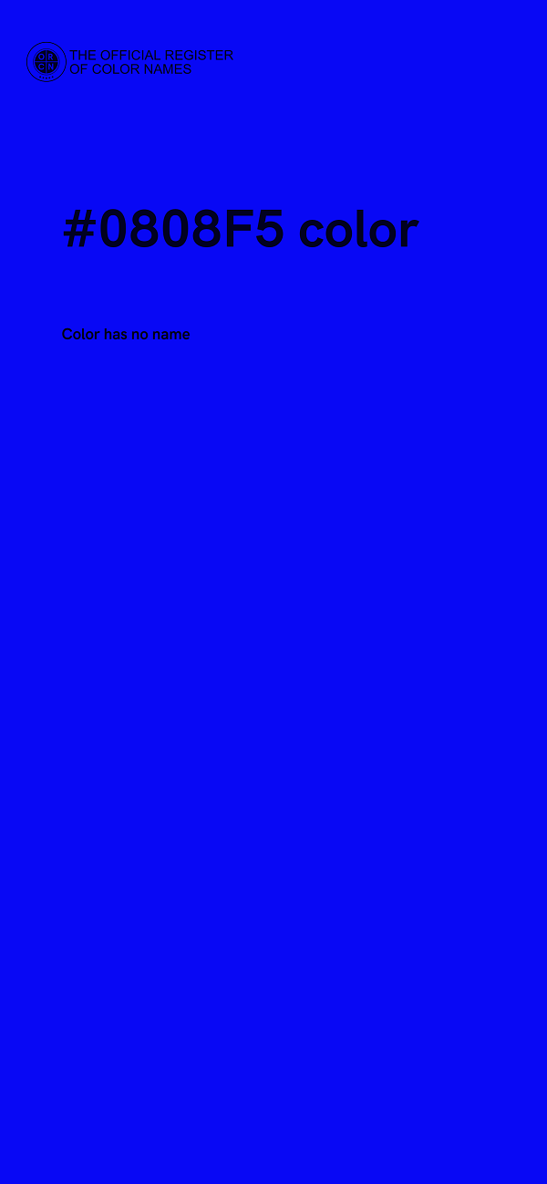 #0808F5 color image