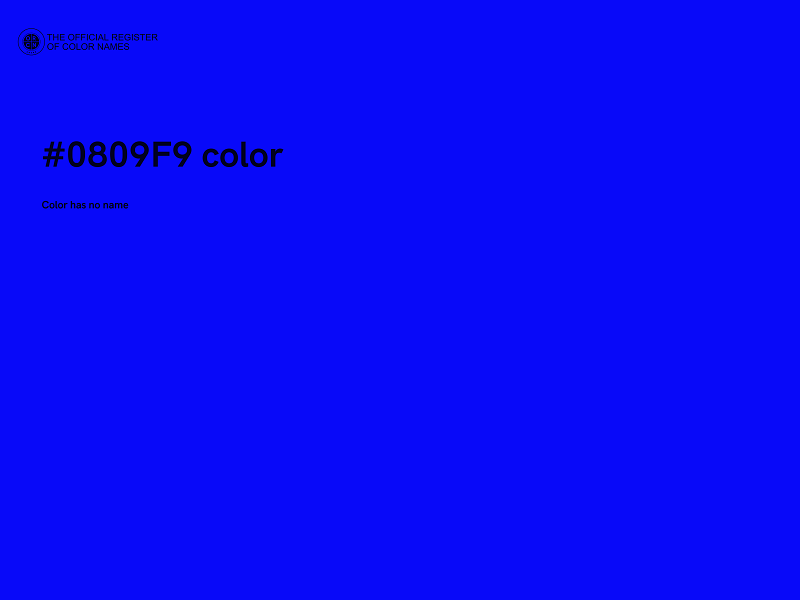 #0809F9 color image